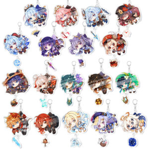 Anime game Key chain Genshin Impact Cute Characters Acrylic Keychain Figure